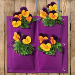 Plantentas Vilt Paars Met 4 Zakken (20x1