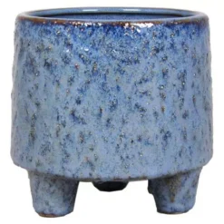Pot Op Voet Levendig Blauw 14 Cm