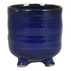 Pot Op Voet Togo Blauw 14 Cm