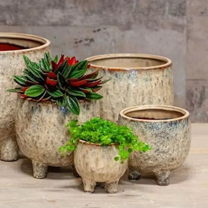 Pot Op Voet Crème 11 Cm 2 Pot Op Voet Crème 11 Cm - Afbeelding 2